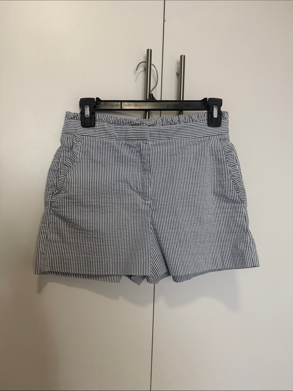 J. Crew Blue & White Seersucker Striped Women's Shorts